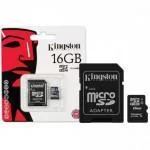 Карта памяти Kingston microSDHC 16 GB Class 4 + SD adapter Карта памяти Kingston microSDHC 16 GB Class 4 + SD adapter
