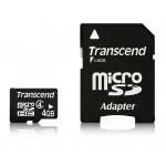 Карта памяти microSDHC Transcend 4 GB Class 4 + адаптер Карта памяти microSDHC Transcend 4 GB Class 4 + адаптер