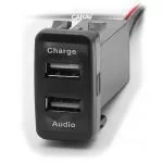 Разъем USB в штатную заглушку Carav 17-103 Toyota/Lexus / 2 порта: аудио + зарядное устройство Разъем USB в штатную заглушку Carav 17-103 Toyota/Lexus / 2 порта: аудио + зарядное устройство