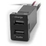 Разъем USB в штатную заглушку Carav 17-104 Toyota/Lexus / 2 порта: аудио + зарядное устройство Разъем USB в штатную заглушку Carav 17-104 Toyota/Lexus / 2 порта: аудио + зарядное устройство