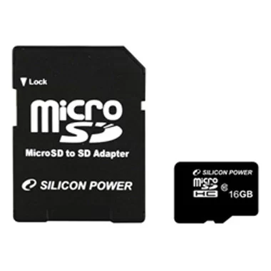 Карта пам'яті Silicon Power microSD 16 GB Class 4 + adapter