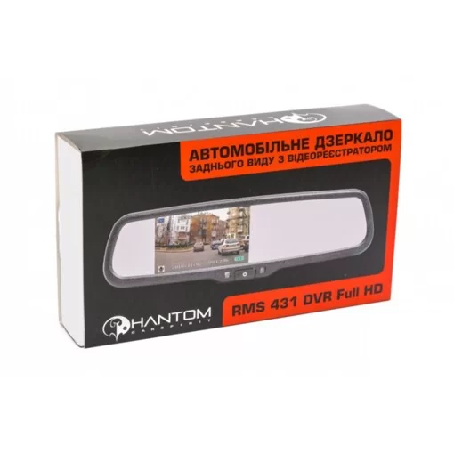 Зеркало заднего вида со встроенным Full HD видеорегистратором PHANTOM RMS-431 DVR Full HD